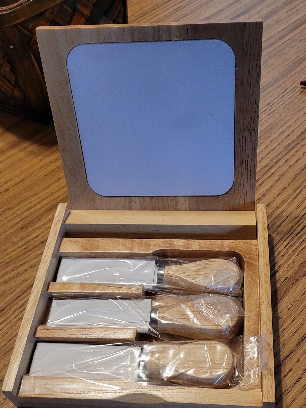 Wooden Cheese Knife Set with Light Brown Handles